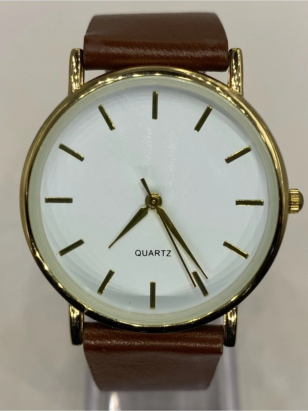 Men’s ^^^ Classic *** Tan  Leather Men's Watch /  Gold Case *** Quartz ^^^